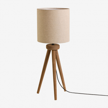 Simona Mango Wood Table Lamp Mango Wood & Light Sand Brown Ø30 Cm - ↑30 Cm Arlina - Sklum