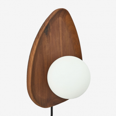 Wall Lamp In Acacia Wood ↑24 Cm Freidy Brown Ligh Brown Wood - Sklum