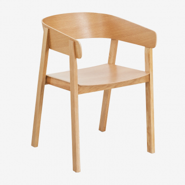 Pack Of 2 Olsen Wooden Dining Chairs Natural Wood & Natural Wood - Sklum