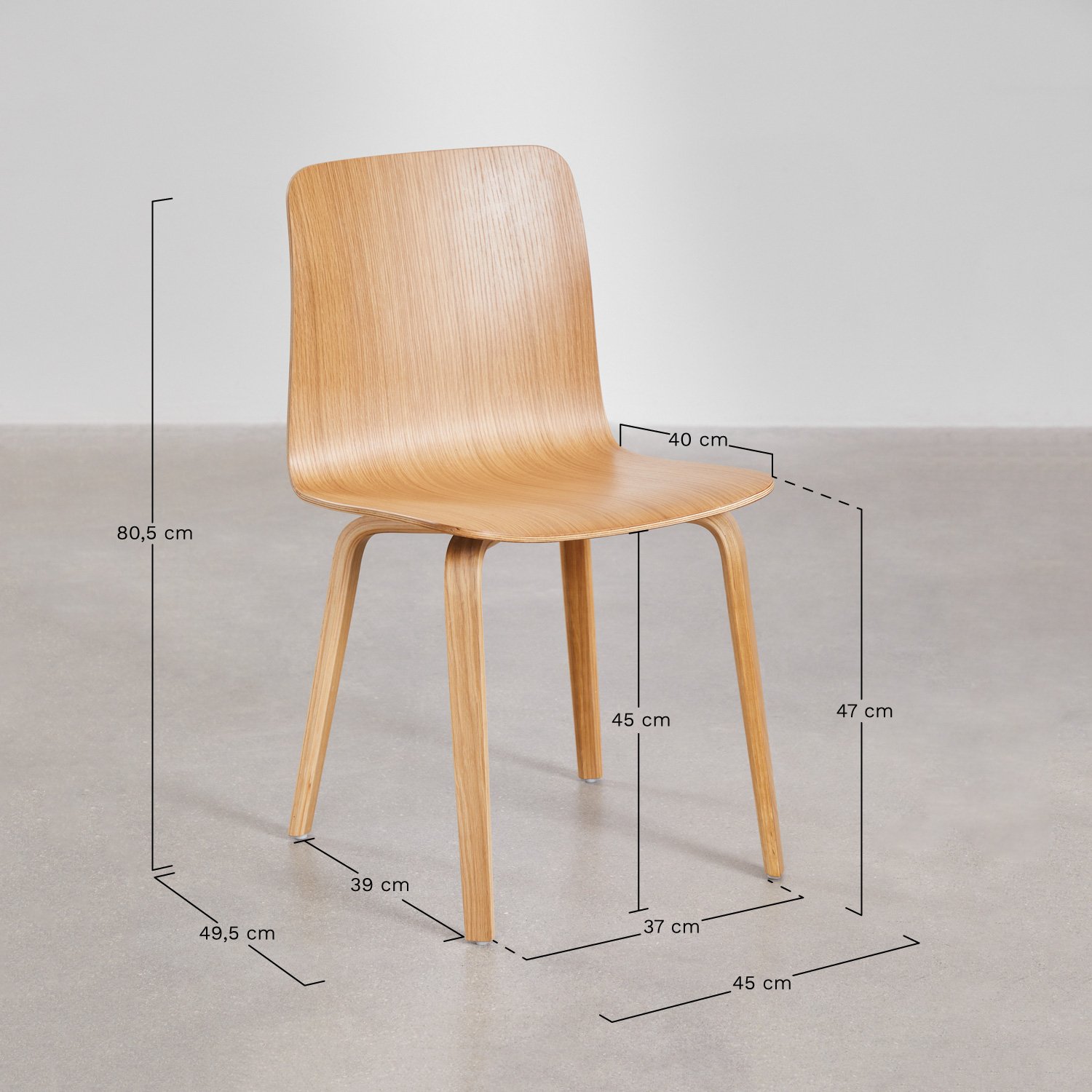 Elionora wooden dining chair   , MEASURES