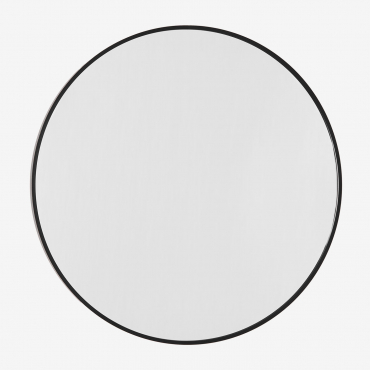 Round Wall Mirror Ø60 Cm In Oreste Aluminium Black - Sklum