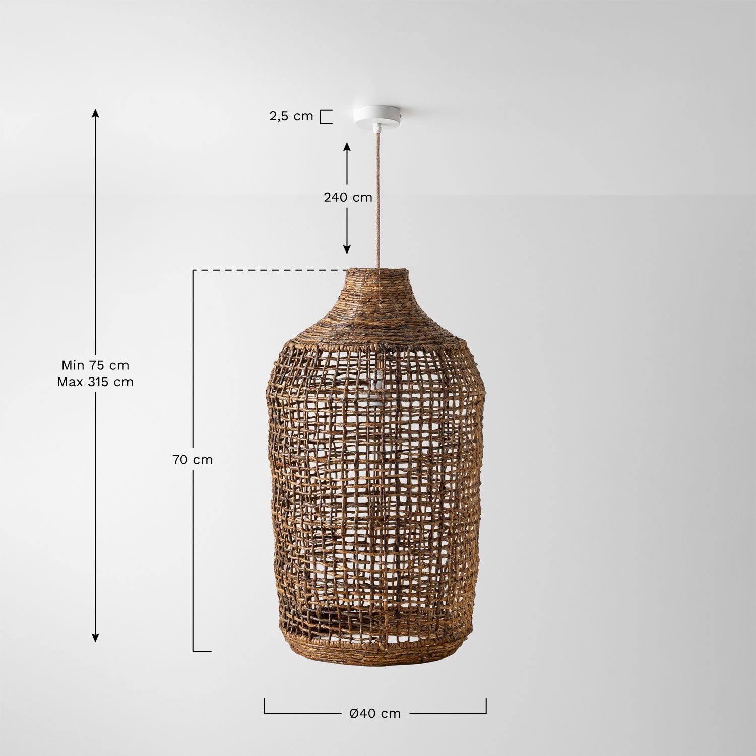 Arantxa ceiling lamp, MEASURES