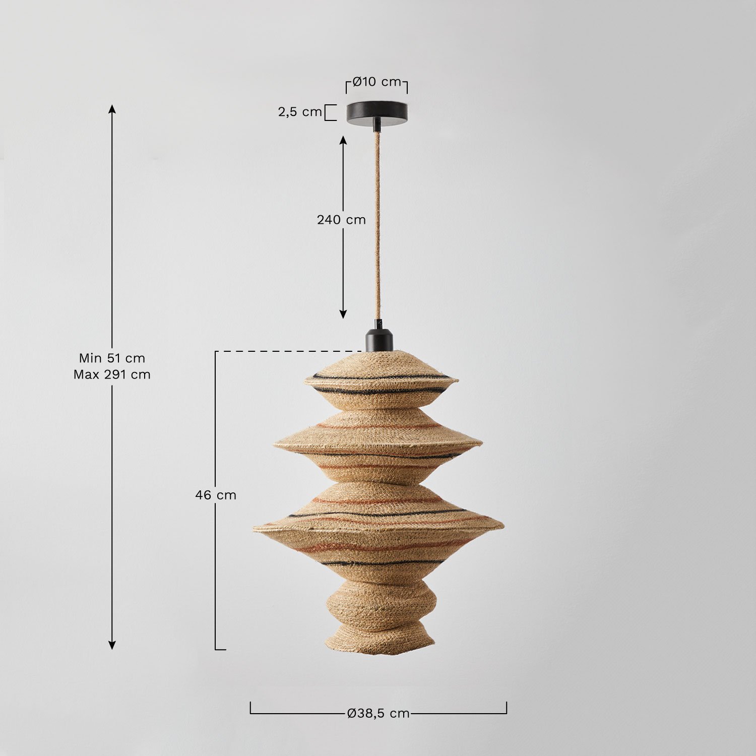 Anete ceiling lamp, MEASURES