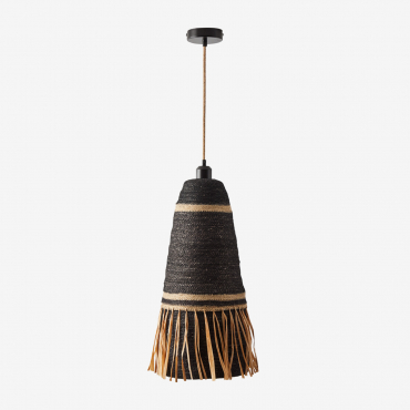 Zoe Ceiling Lamp Natural - Black & Black Zoe - Sklum