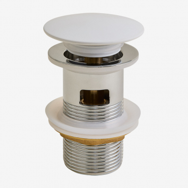 Drain Valve For Sink Click-clack Type In Stainless Steel And Brass Orveta White & Valve With Overflow - Sklum