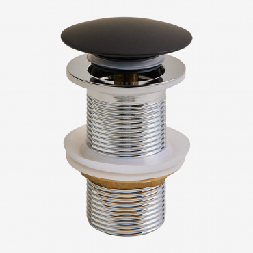 Drain Valve For Sink Click-clack Type In Stainless Steel And Brass Orveta Black & Valve Without Overflow - Sklum