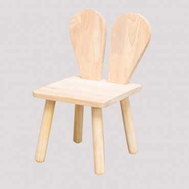Pack Of 4 Wooden Chairs Buny Kids Natural Wood - Sklum