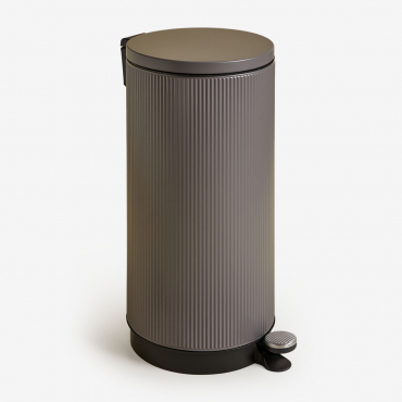 Midler Trash Can With Lid And Pedal Grey Taupe & 30 L - Sklum