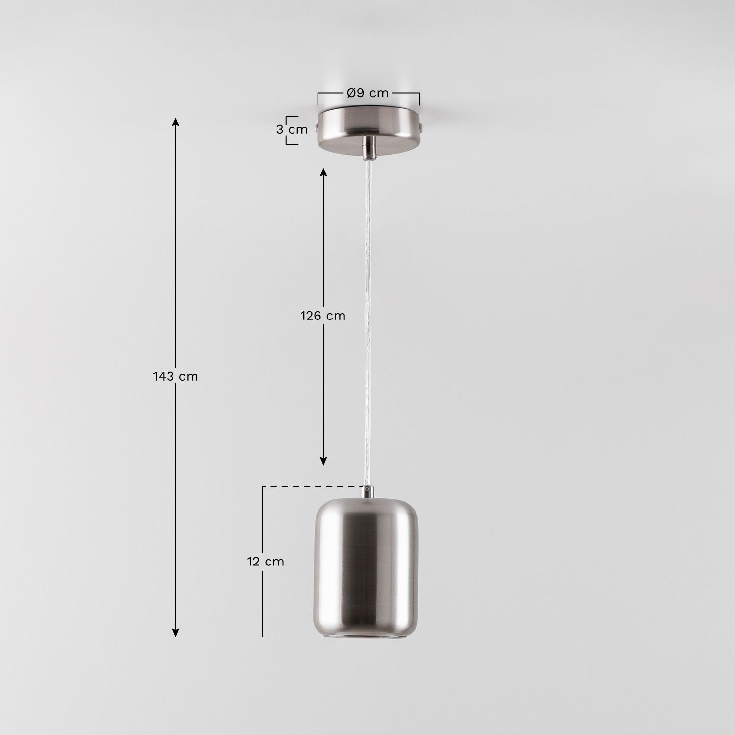 Zabarny metal ceiling lamp, MEASURES