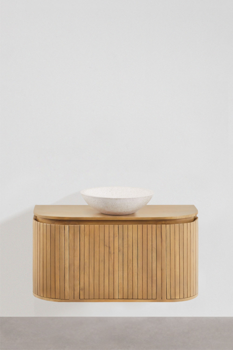 Suspended bathroom furniture set 90x40 cm in mango wood Analis - mango wood