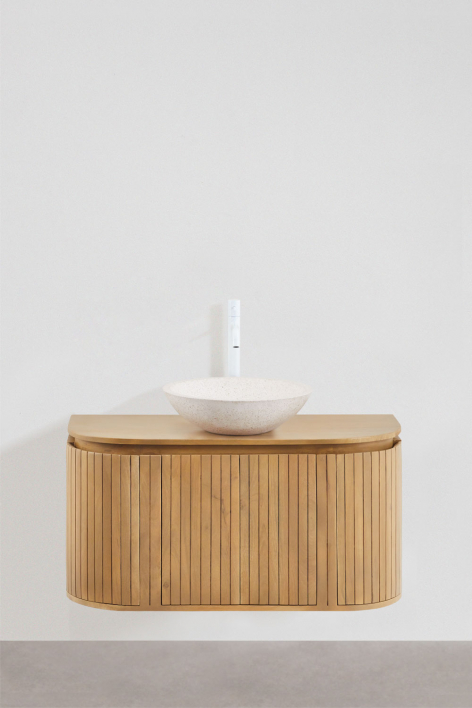 Suspended bathroom furniture set 90x40 cm in mango wood Analis - mango wood