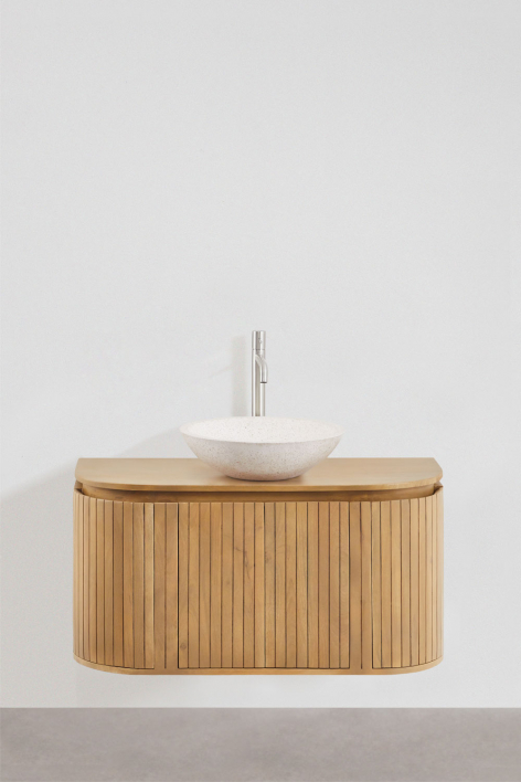 Suspended bathroom furniture set 90x40 cm in mango wood Analis - mango wood