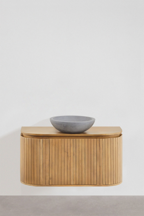 Suspended bathroom furniture set 90x40 cm in mango wood Analis - mango wood