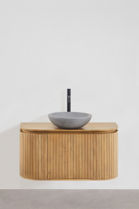 Suspended bathroom furniture set 90x40 cm in mango wood Analis - mango wood
