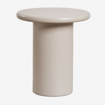 Round Side Table In Mdf (ø45 Cm) Rodeo Tapioca Beige - Sklum