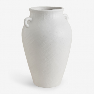 Ceramic Vase With Handles ↑37 Cm Garazi White - Sklum
