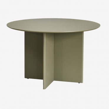 Round Dining Table In Mdf (ø120 Cm) Saonara Green Sage - Sklum