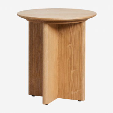 Round Side Table Ø45 Cm In Mdf Saonara Natural - Sklum