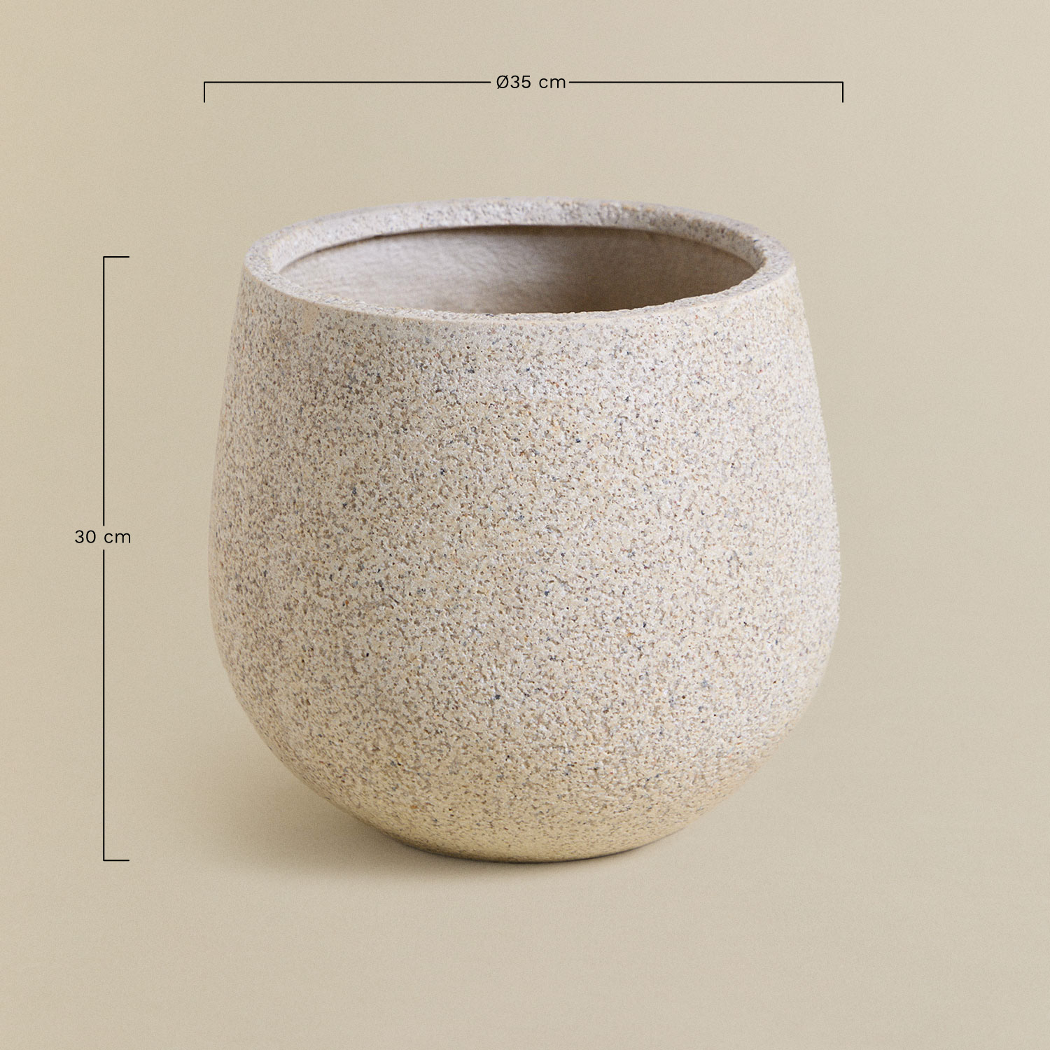Ugor polystone planter, MEASURES