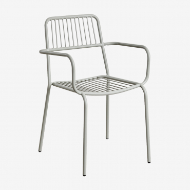 Elton Stackable Dining Chair With Armrests Green Khaki - Sklum