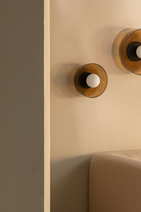 Jaxal wall light in glass and stainless steel