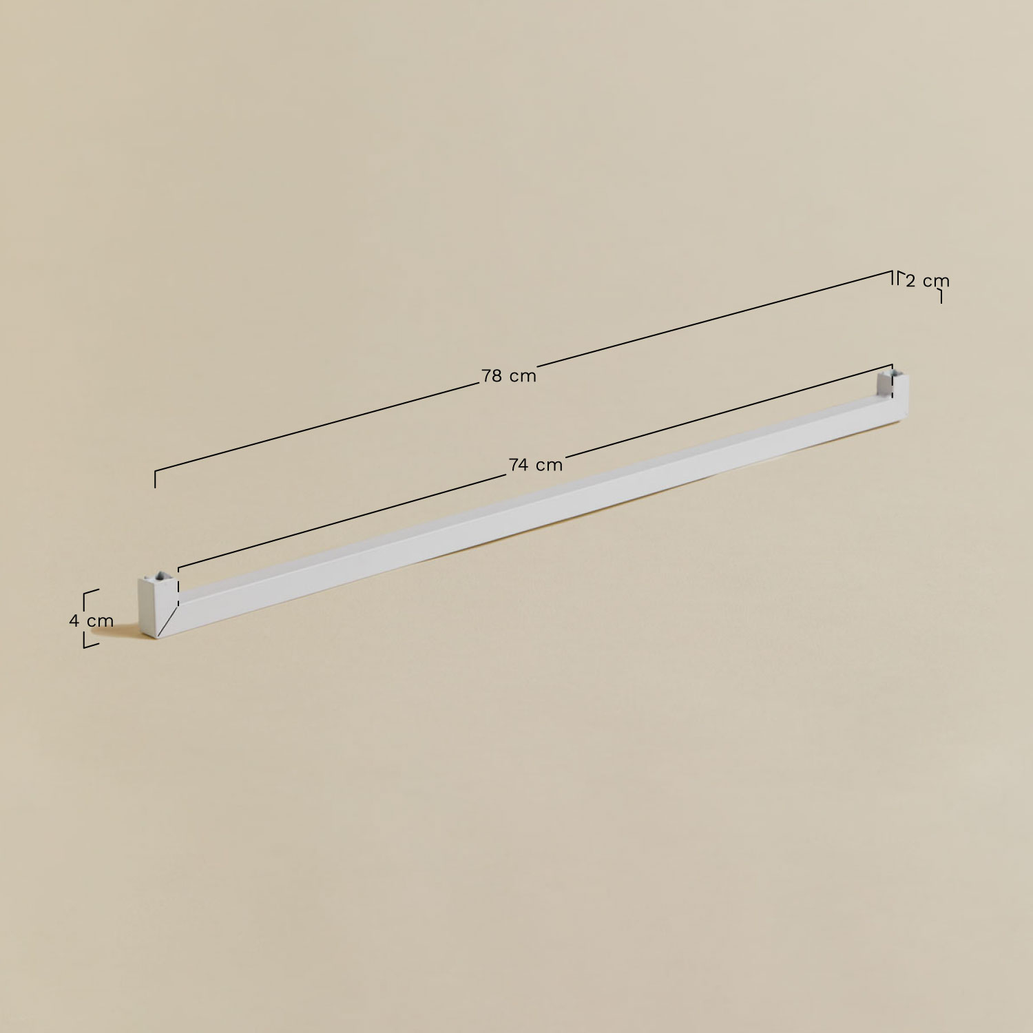 Steel clothes rack for Ariaster modular wardrobe, MEASURES