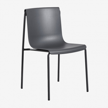 Pack Of 4 Ismene Polypropylene Garden Chairs Grey Mercury - Sklum