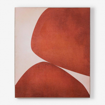 Decorative Painting 100x120 Cm With Plaster Texture Enara Red Clay - Sklum