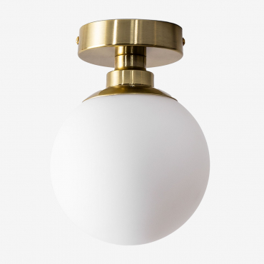 Uvol Traditional Ceiling Light With Glass Ball Golden - Sklum