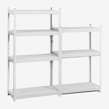 Set Of 2 Steel Shelves (150-120x80 Cm) Crenzi White - Sklum