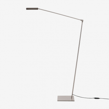 Led Floor Lamp In Iron Valtyn Grey Brass - Sklum
