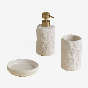 Zolave Stoneware Bathroom Set Yellow Gold - Sklum