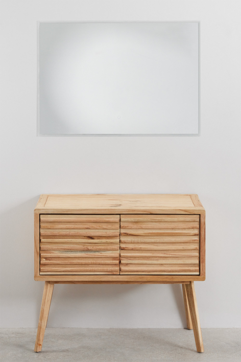 Deleyna 90x45 cm wooden bathroom furniture set - Natural Wood