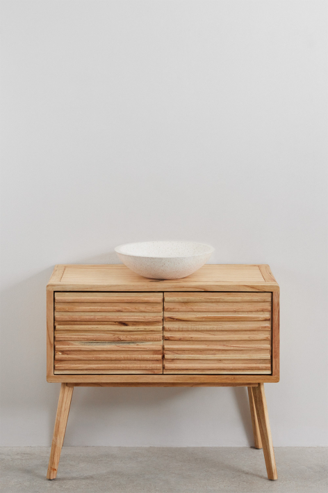Deleyna 90x45 cm wooden bathroom furniture set - Natural Wood