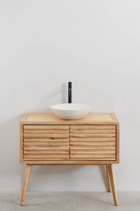 Deleyna 90x45 cm wooden bathroom furniture set - Natural Wood