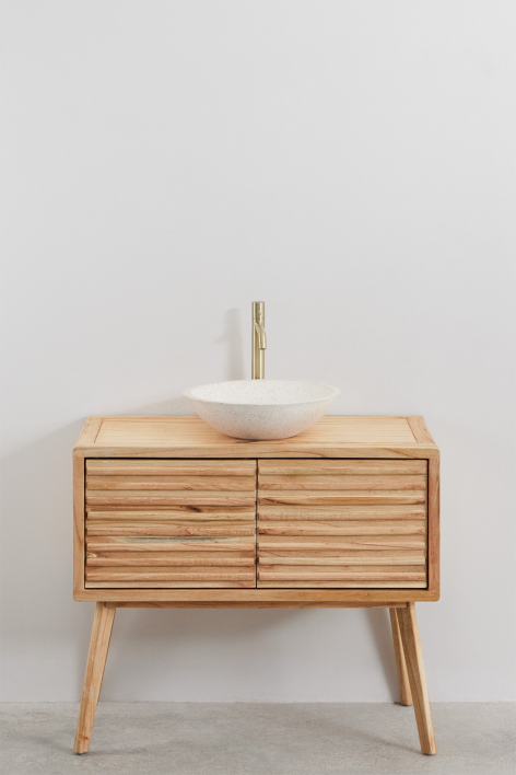 Deleyna 90x45 cm wooden bathroom furniture set - Natural Wood