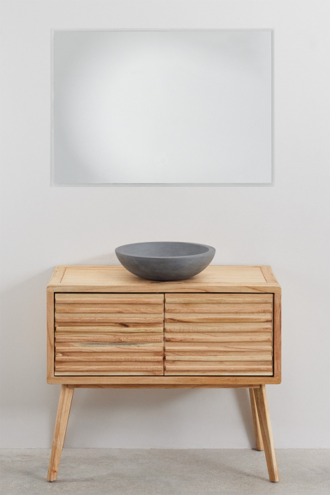 Deleyna 90x45 cm wooden bathroom furniture set - Natural Wood