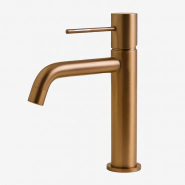Orveta Brass Basin Tap Yellow Rose Gold & ↑20 Cm - Sklum