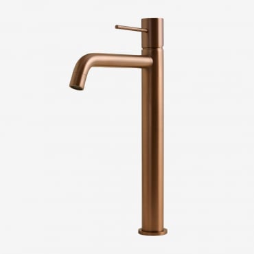 Orveta Brass Basin Tap Yellow Rose Gold & ↑30 Cm - Sklum