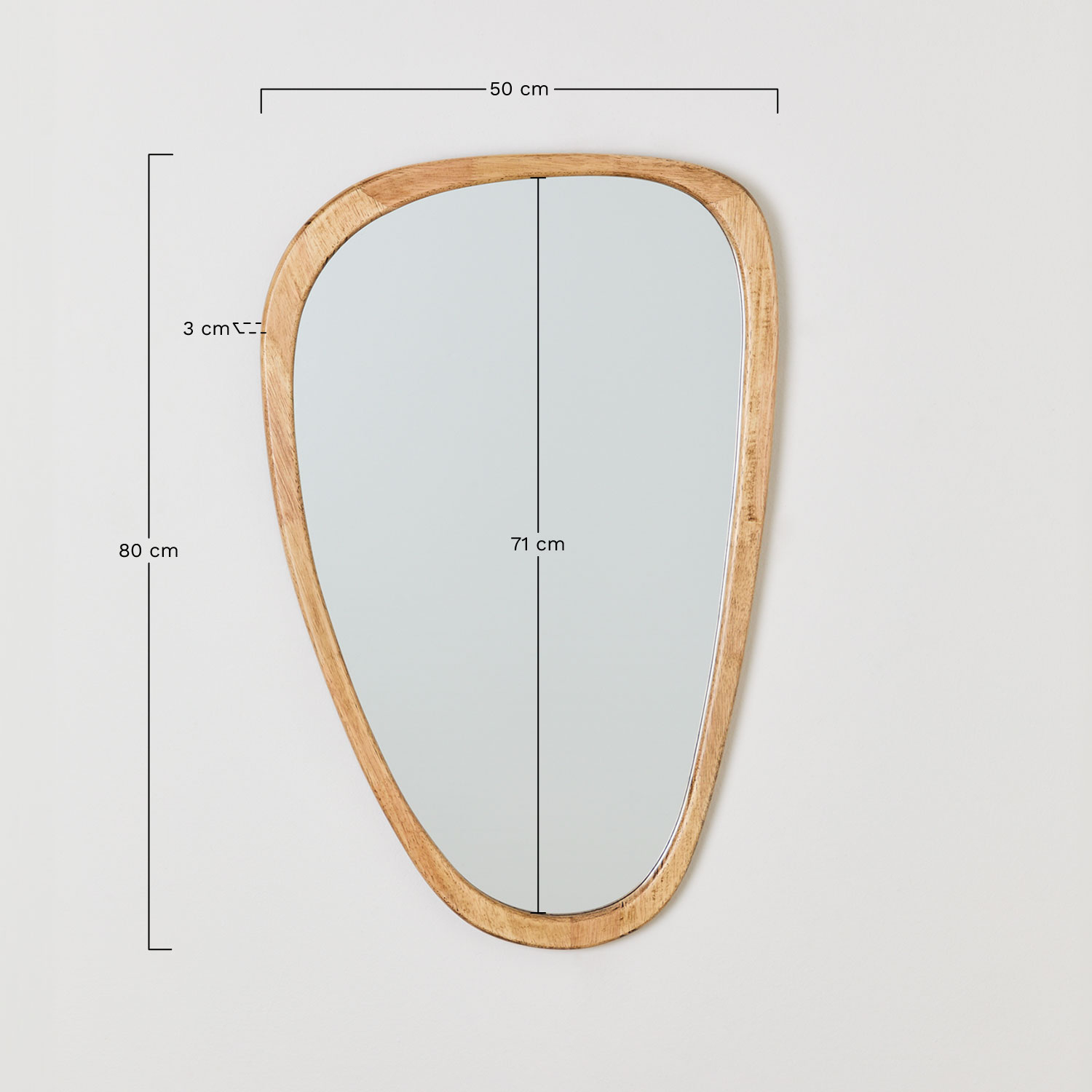 Arbidel oak wall mirror, MEASURES