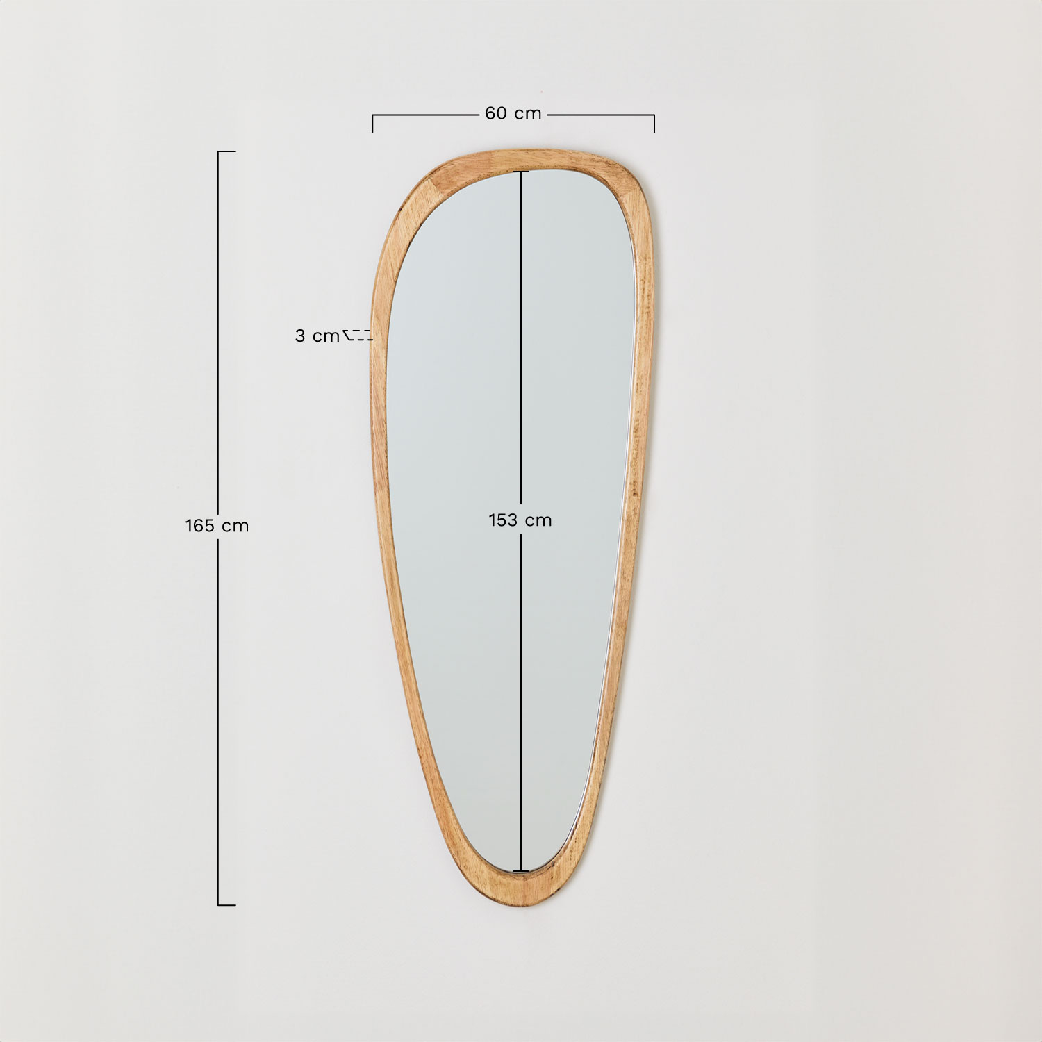 Arbidel oak wall mirror, MEASURES