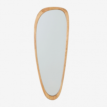 Oak Wood Wall Mirror Arbidel Brown Oak & 80 X 220 Cm - Sklum