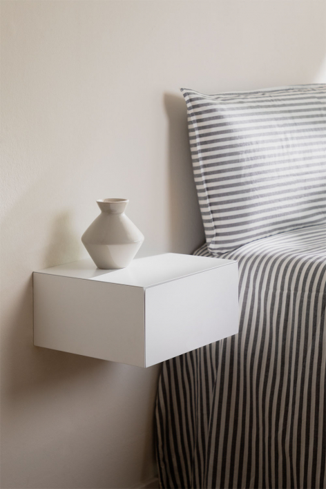 Pack of 2 floating nightstands in Florens MDF - White