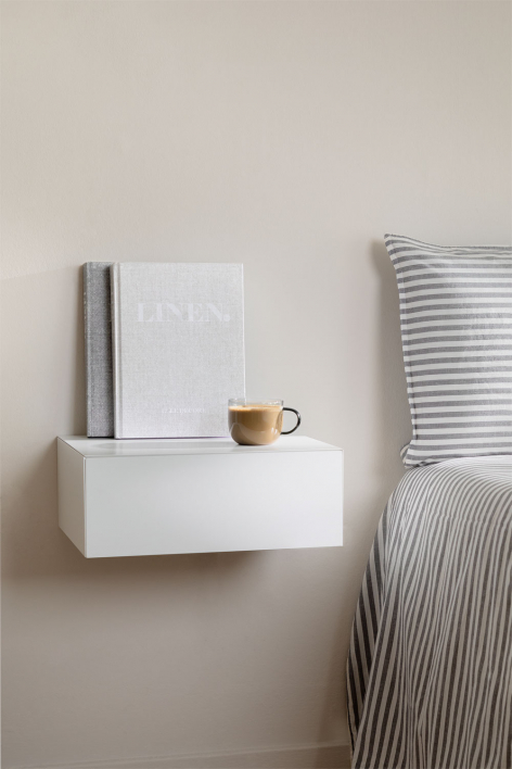 Pack of 2 floating nightstands in Florens MDF - White