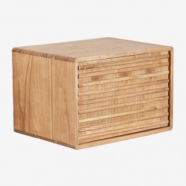 Deleyna Suspended Wooden Bathroom Furniture Set Natural Wood & Without Sink & Mirrorless & Without Tap - Sklum