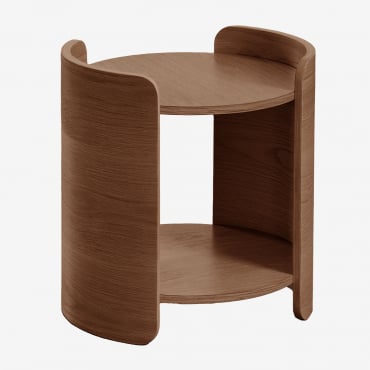 Adelis Wooden Bedside Table Ø45 Cm Brown Chestnut - Sklum