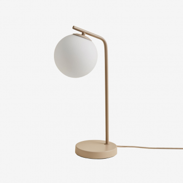 Alligier Metal And Glass Table Lamp Nude Beige - Sklum