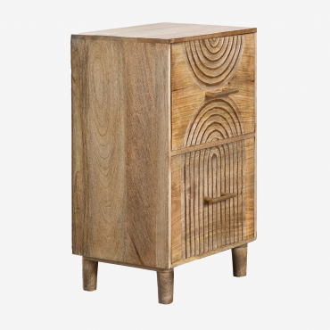 Pack Of 2 Rectangular Nightstands 35x30 Cm In Langson Mango Wood Mango Wood - Sklum