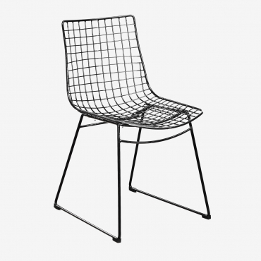 Renee Steel Dining Chair Black & No Cushion - Sklum