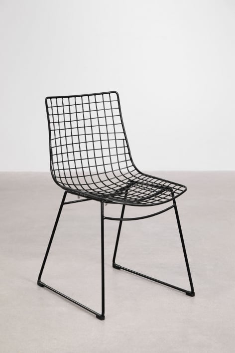 Pack of 4 Renee steel dining chairs - BLACK